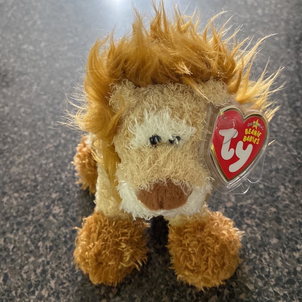 Ty Beanie Babies Baby Groowwl Lion Cat Rare Vintage Collectible Plush Cute Fuzzy